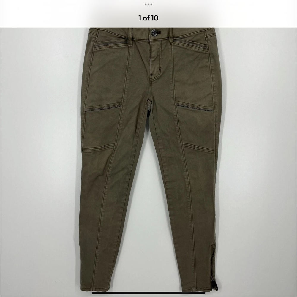 White House Black Market Olive Skinny Jeans